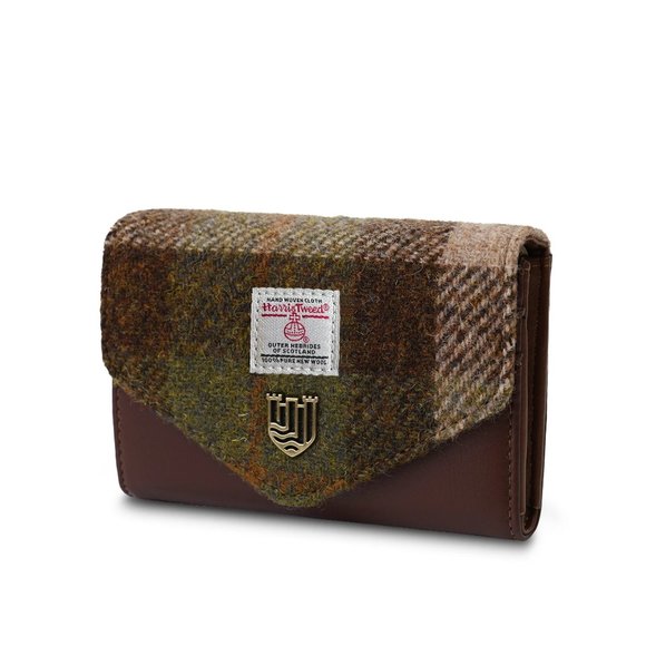 New Genuine Harris Tweed Wallet Purse Brown Green (Scotland) - Picture 1 of 6